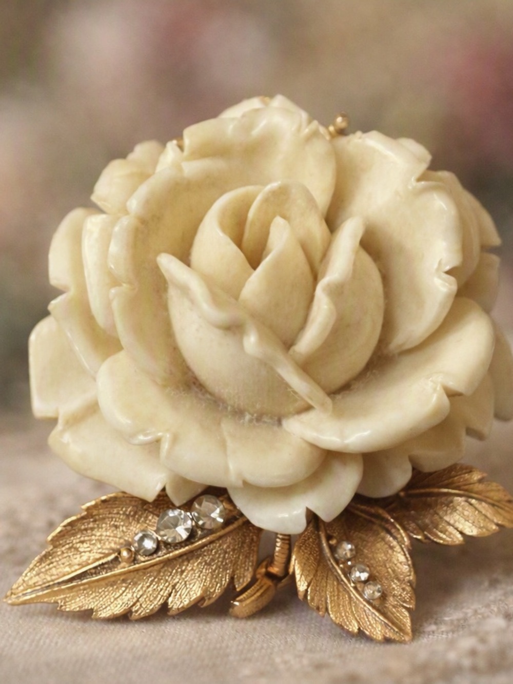 Vintage 50s-60s BSK Carved Rose Brooch - Highly Collectible/Lovely Gift